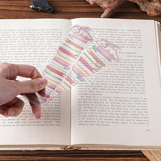 Fantasy Dragon Bookmark Gifts - 6 Pcs Cute Cartoon Animals Bookmarks for Kids Women Men Book Lovers Books Marks Page Clips for Birthday Christmas Classroom Office Reading Accessories