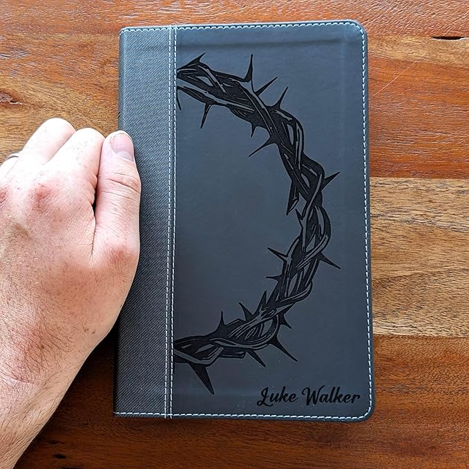 Farm and Posh Personalized NIV Personal Bible with Crown of Thorns | Large Print (Black)