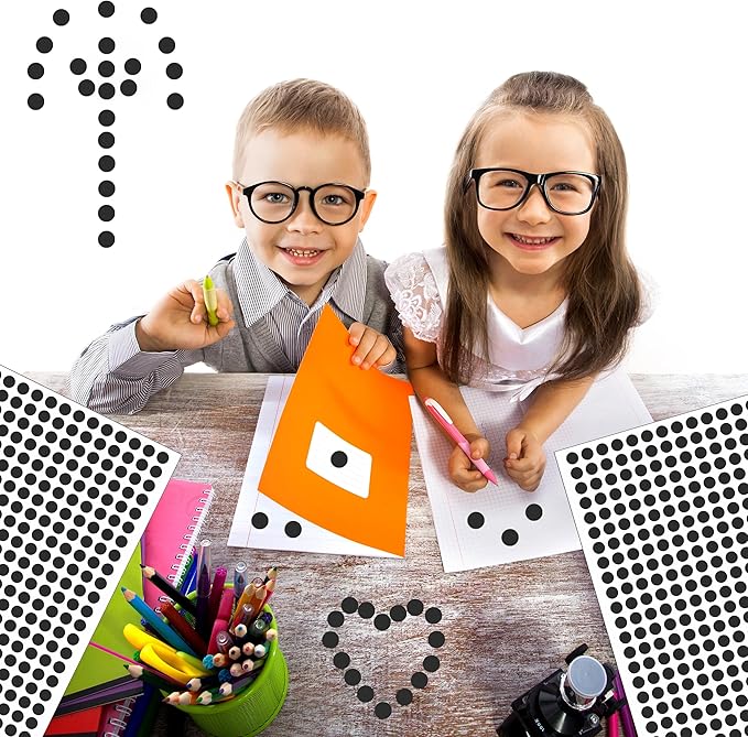 Black Round Circle Dot Stickers, 1/4 inch, 10000 PCS, Mini Tiny Colored Coding Labels for Office and Classroom