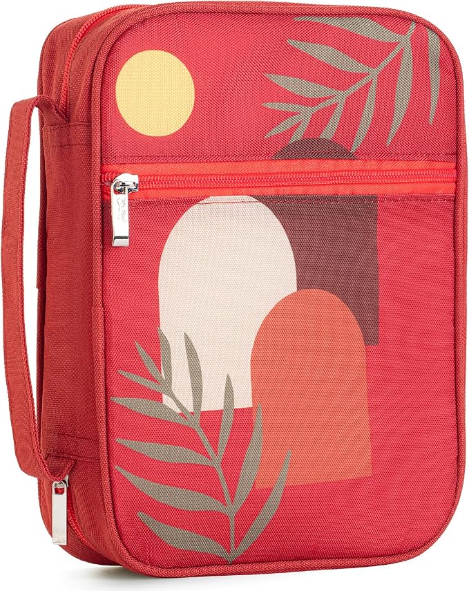 Mr. Pen- Bible Cover Case, Carrying Book Case with Durable Handle and Zippered Pocket, Bible Protective Church Bag for Men & Women, Christian Gifts, Fire Red