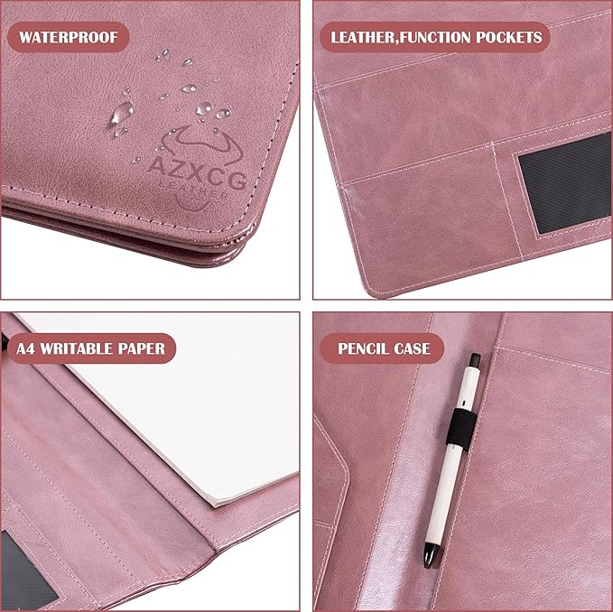 AZXCG Padfolio Portfolio Binder,Interview Resume Folder with Business Card Holder,Portfolio Folder with Document Organizer,A4 Legal Pad Holder for Men &Women