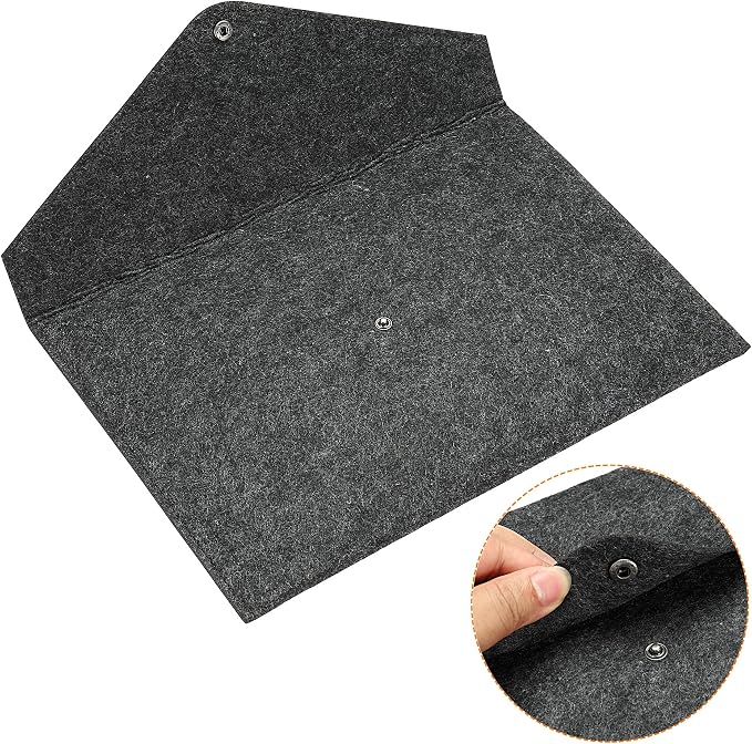 PATIKIL File Bag Felt Folder 2 Pack A4 Envelope Document Storage Pouch Organizer for Office Business, Dark Gray