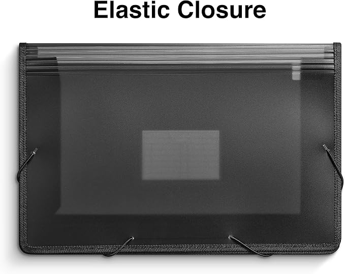 STAPLES Poly Expanding Wallet, Legal Size, 3.5‑Inch Expansion, Heavy‑Duty Poly File with Flap & Cord Closure, Black