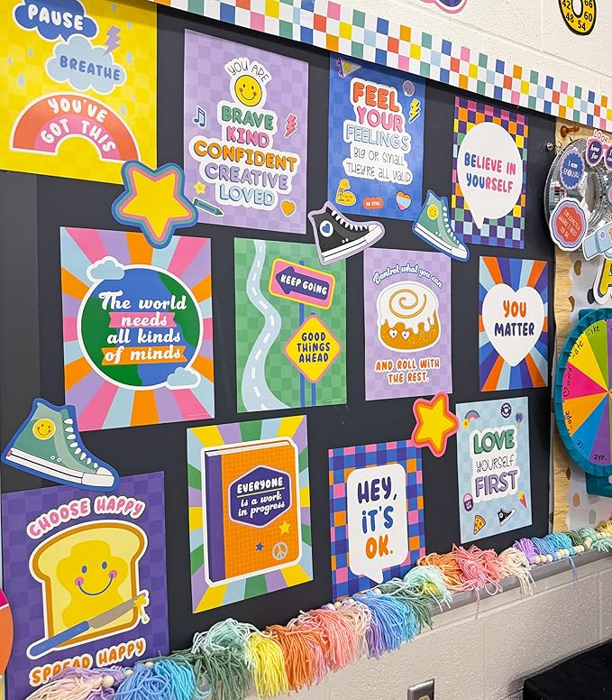 Carson Dellosa We Stick Together 261Pc Classroom Management Set, Colorful Birthday Crowns for Classroom, Motivational Bulletin Board Sets, Feelings Chart, Stickers, Punch Cards & More School Supplies