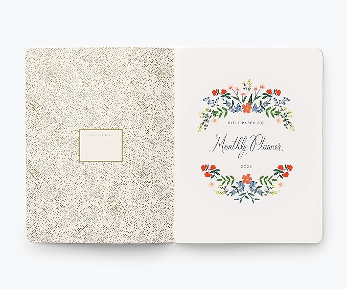 RIFLE PAPER CO. Wildwood 2022 12-Month Monthly Softcover Thread-stitched Planner, January - December, Sections for Monthly Views, Important Dates, and Extra Notes