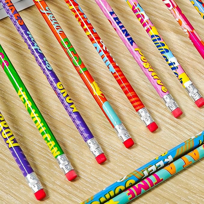 Cinrobiye 100 PCS Inspirational Pencils Bulk,Motivational School Wood Pencils,Encourage Positive Pencil Party Favors Gifts Pencil Back to School Supplies for Student Teacher Classroom Reward