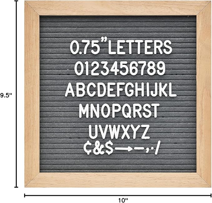 3/4 Inch Letters for Felt Letter Boards, 294 Pieces Including Characters, Numbers & Symbols for Changeable Plastic Message Boards (White)
