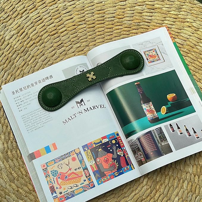 Book Weight Holder Wooden Thumb Book Page Open Weighted Bookmark Corner Reading Accessories Office Desk Decor Executive Gift for Writer Reader(Bookmark Page Holder-Green)