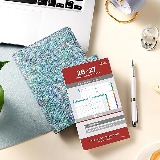 2026-2027 Planner Refills - Planner Refills 2026-2027 from JULY 2026 - JUNE 2027, Weekly and Monthly Calendar 26-27, 3.75 x 6.75 inch, 6 Holes, A6 Size - Red