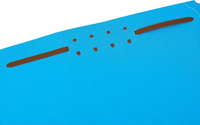 Universal 13521 Deluxe Reinforced Top Tab Folders, 2 Fasteners, 1/3 Tab, Letter, Blue, 50/Box