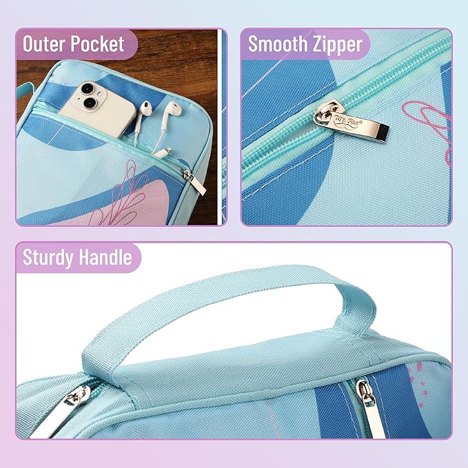 Mr. Pen- Bible Cover Case, Carrying Book Case with Durable Handle and Zippered Pocket, Bible Protective Church Bag for Men & Women, Christian Gifts, Aqua Flora