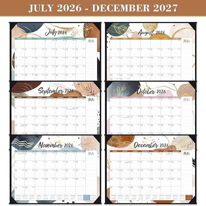 2026-2027 Desk Calendar - Large Desk Calendar 22'' x 17'', Jul 2026 - Dec 2027, 18 Months Calendar 2026-2027, Desk Pad, Large Ruled Blocks, Notes Section, Great Desk/Wall Calendar Organizer
