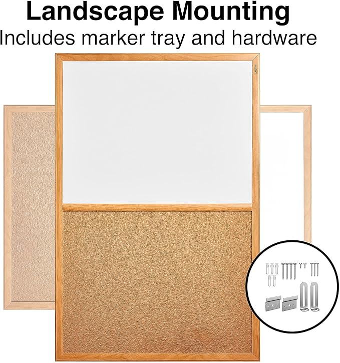 Staples Standard Cork & Dry Erase Whiteboard, 3' x 2'