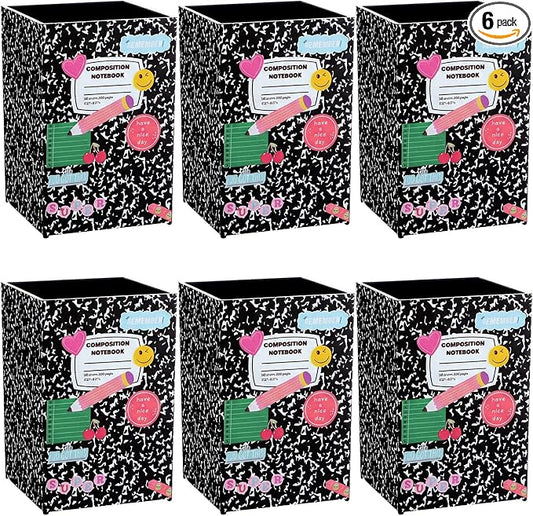 6 Pcs Composition Notebook Classroom Decor Classroom Magnetic Storage Boxes Magnetic Storage Containers Plastics Pen Holder for Refrigerator Whiteboard Home Office School Organizer Supply