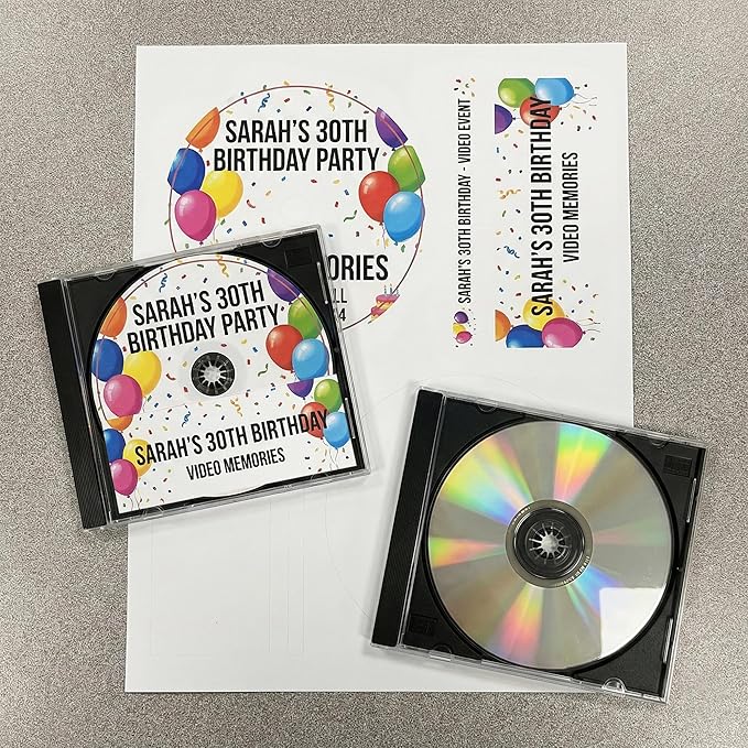 CD/DVD Label Full Face | Qty 100 Disc, 100 Spine | 50 Sheets Total | Permanent White Matte | Inkjet & Laser Compatible | Memorex Small Center Style | Easy to Peel | Made in USA | Blank Label