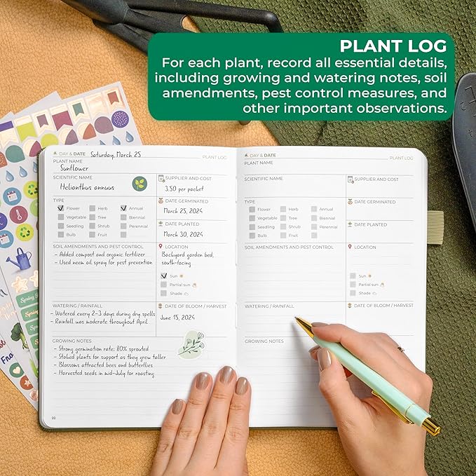 Clever Fox Gardener’s Journal – Guided Gardening Notebook to Plant Vegetables, Flowers & Herbs – 5-Year Garden Log Book for Beginners (Cypress)