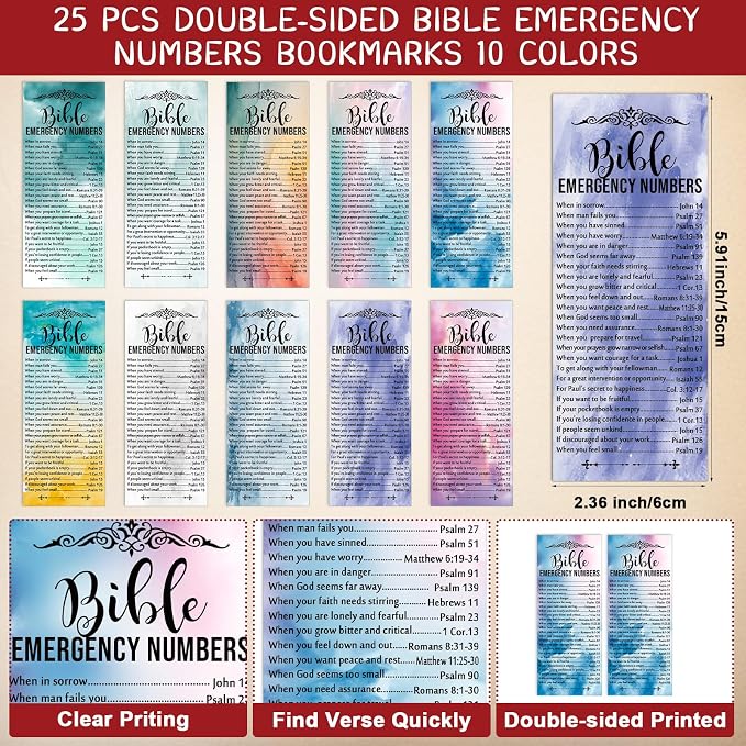 Feifeiya 25 Sets Father's Day Christian Church Gifts Bulk Bible Verse Plastic Gel Pen Religious Silicone Keychains Scripture Bookmarks for Men Women Empowerment Sunday Study Group Gifts(Colorful)
