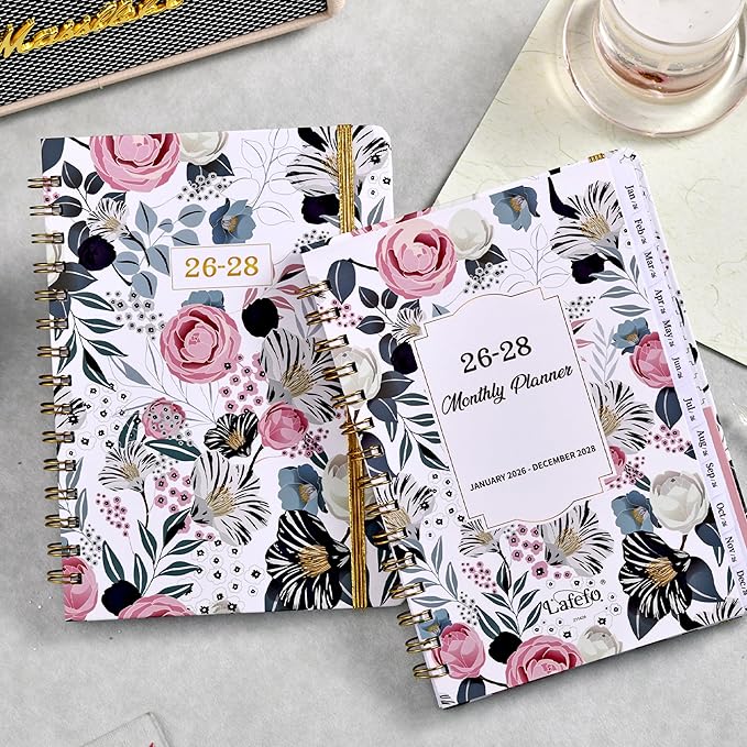 2026-2028 Monthly Planner - 3 Year Monthly Planner 2026-2028, JAN 2026 - DEC 2028, 8.4" x 6.3", Calendar Planner With Hardcover, 36-MonthTabs, Notes Pages, Inner Pocket, 36-Month Calendar - Flowers
