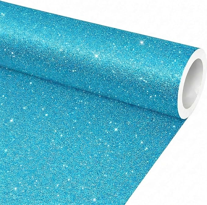 16" × 30ft Blue Glitter Bulletin Board Roll Reusable Board Background Paper Wallpaper DIY Art Poster Paper Classroom Bulletin Board Decor for School Office Arts Crafts Home Wall Decor Supplies