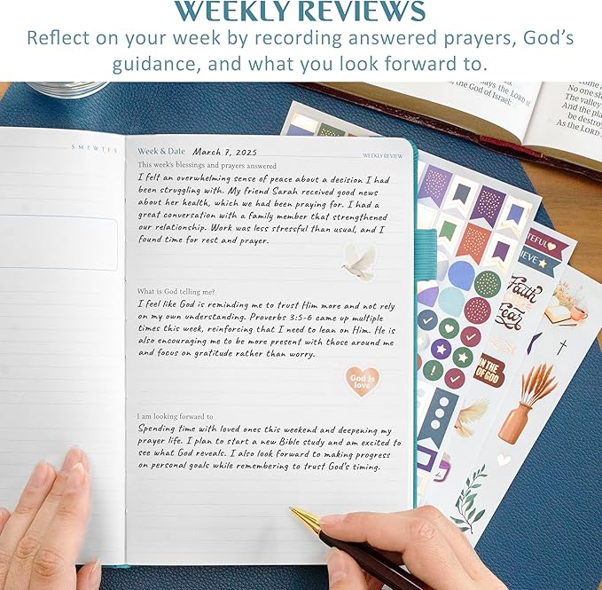 Legend Prayer Journal for Women & Men – Daily Devotional Notebook – Bible Study Supplies & Accessories – Faith Based Gifts – Religious Planner & Spiritual Gods Book, 5.8 x 8.3" (Aquamarine)