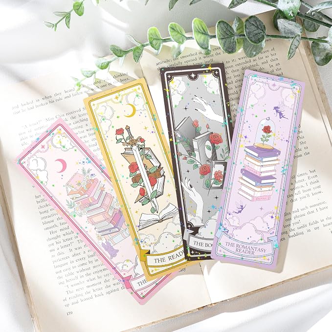 Fantasy Bookmarks Bulk Gifts - 48 Pcs Dragon Dark Romance Paper Bookmark for Women Men Book Lovers Sword Skull Page Marks Merch School Reading Accessories Bookish Gift for Birthday Graduation