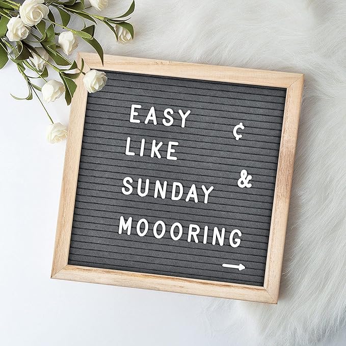3/4 Inch Letters for Felt Letter Boards, 294 Pieces Including Characters, Numbers & Symbols for Changeable Plastic Message Boards (White)
