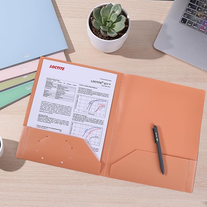 Mr. Pen- Plastic Folders with Pockets, 5 pcs, Aesthetic File Folder with Business Card Slot, 2-Pocket Folder, Back to School, Office, Filing Supplies