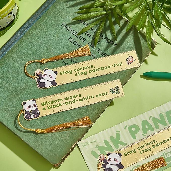 4 PCS Panda Bookmark Rules, Funny Metal Book Marks for Reading Women, Teens Teacher Planner,Book Lovers Gifts