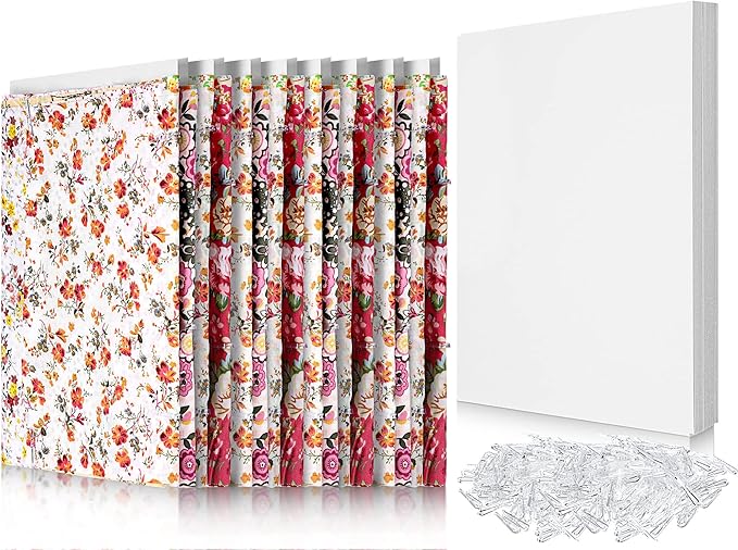 Teling 7.5 x 10.5 Inch Comic Book Boards Fabric Backing Board and U Shape Plastic Alligator Clips Poster Board for Folding Cloth and Storing Fabric Storage(50set)