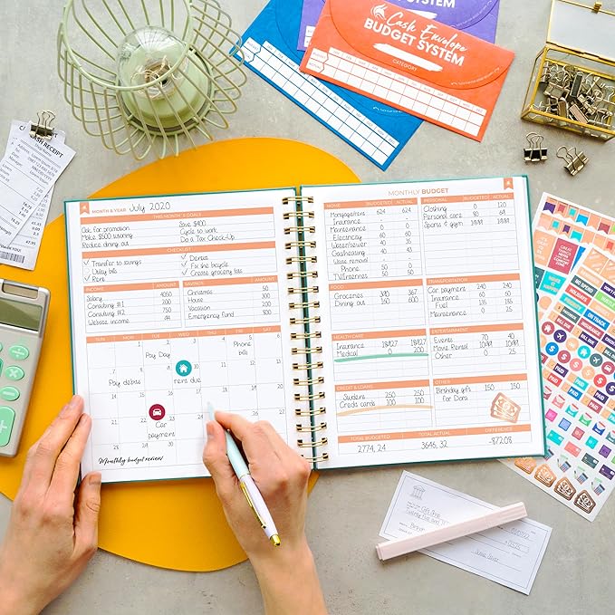 Clever Fox Budget Planner – Coiled Finance Book, Monthly Financial Journal, Budgeting Organizer & Expense Tracker Notebook, 8.5x9.5″ (Turquoise)