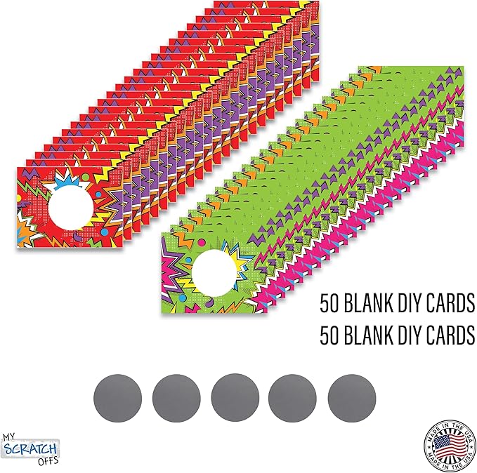 My Scratch Offs Christmas Edition 50 Pack Zig Zag DIY Custom Make Your Own Scratch Off Cards for Teacher Supplies, Classroom Must Haves, Motivational Cards for Students & Small Business