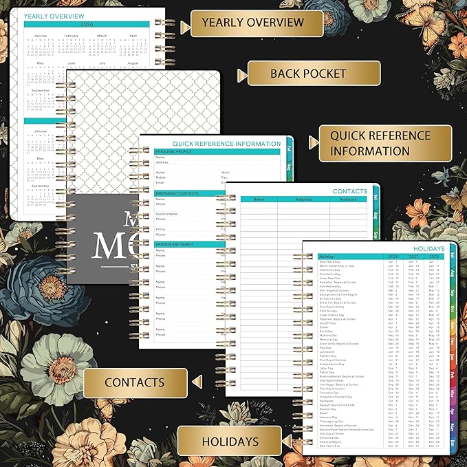 2026-2027 Planner - Academic Planner 2026-2027, July 2026 - June 2027, 6.4" x 8.5", Weekly and Monthly with Tabs, Back Pocket + Thick Paper - Butterfly