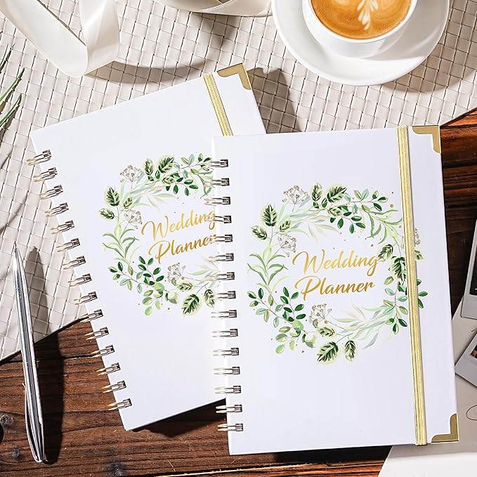 Artan Wedding Planner Book and Organizer - Wedding Planners, the Wedding Planner for Bride with 5 Tabbed Sections, 6.5" x 8.5", Hardcover with Metal Corner, 5 Inner Pockets, Notes Pages