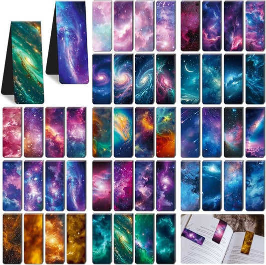 96Pack Magnetic Bookmarks Bulk Book Marks for Reading Women Men Adults Book Lovers Gifts, Cute Bookmarks Magnet Bookmark Clips Magnetic Page Markers Pretty Funny BookMarker (Night Sky)