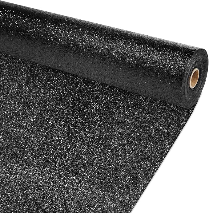 Glitter Bulletin Board Roll Black Bulletin Board Paper Sparkle Black Wrapping DIY Art Crafts Fade Resistant Wrinkle Resistant Poster for Classroom Office Home Backdrop Decoration 15.7" x 12 Ft