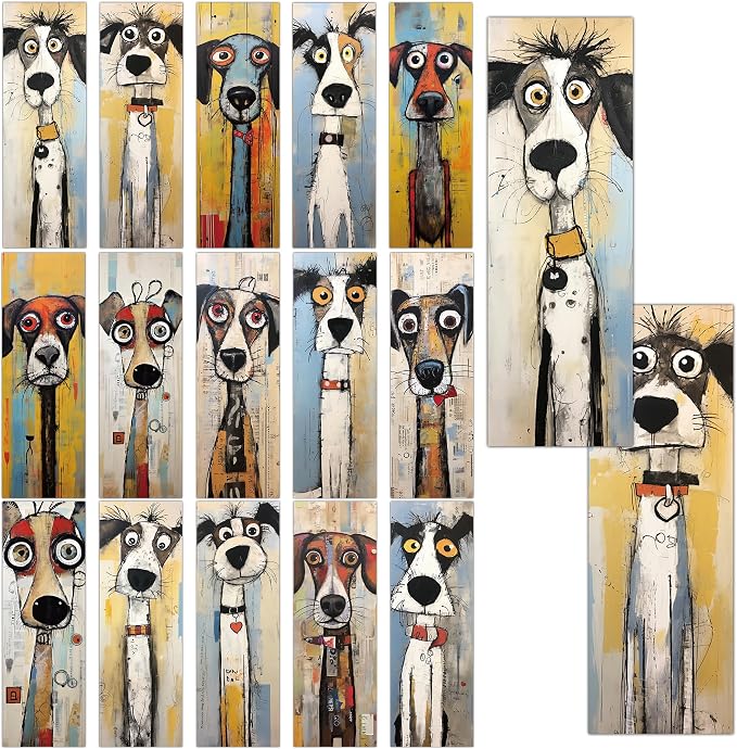 60 Pcs Funny Dog Bookmarks Bulk, Cute Puppy Theme Paper Book Marks for Reading Kids, Colorful Cartoon Dog Page Markers for Women Men Kids, Book Lover Gifts and Classroom Supplies