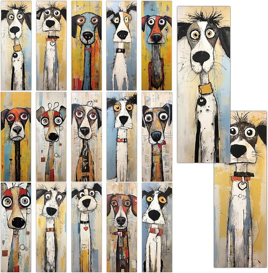 60 Pcs Funny Dog Bookmarks Bulk, Cute Puppy Theme Paper Book Marks for Reading Kids, Colorful Cartoon Dog Page Markers for Women Men Kids, Book Lover Gifts and Classroom Supplies