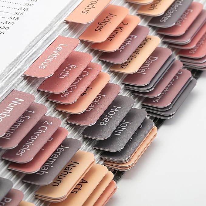 Mr. Pen- Bible Tabs, 75 Tabs, Sunset Shades, Vintage, Laminated Bible Tabs for Women and Men, Bible Tabs for Study Bible, Bible Index Tabs, Bible Book Tabs, Bible Labels Tabs, Mr Pen Bible Tabs