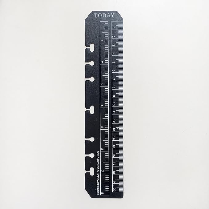 Zelten Refills/Loose Leaves for A5 Cover Ring Binder/Personal Organizer/Planner(A5 6 Holes, Today Ruler 01 Black)