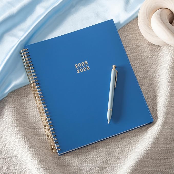 Blue Sky 17 Month Weekly and Monthly Academic Year Planner Calendar, August - December, Flexible Cover, Wirebound, Laminated Tabs, Azure (Azure- 2025/2026, 8.5" x 11")