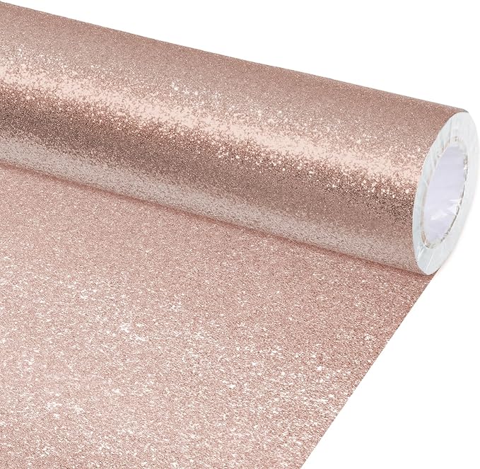 gisgfim Glitter Bulletin Board Roll Sparkle Bulletin Board Background Glitter Poster Paper Gift Wrapping DIY Art Crafts Non Fading Wallpaper for Home Office Classroom Decor 16" x20ft, Blush
