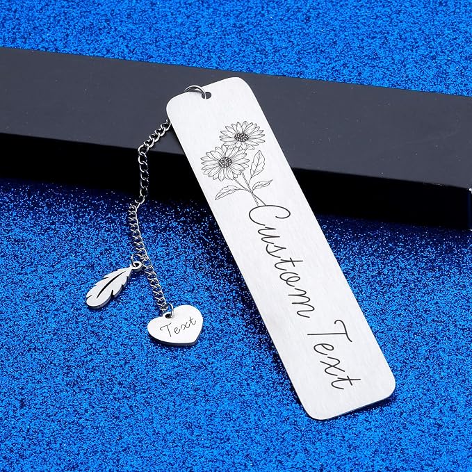 Personalized Custom Birthday Gifts for Women Birth Flower Bookmarks for Women Daughter Stepdaughter Female Friends BFF Besties Birthday Gifts for Teen Girls Valentines Sweetest Day Gifts for Women