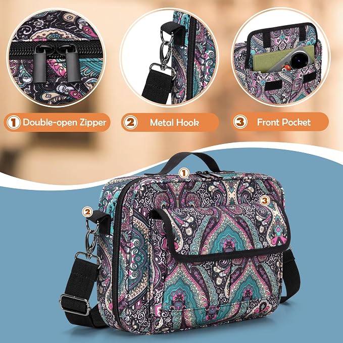 LoDrid Bible Carrying Case for Church with Multiple Pockets, Portable Bible Cover Bag with Handle and Shoulder Strap for Bible Accessories, Totem, Bag Only