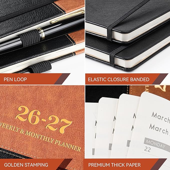 Planner 2026-2027 - Academic Planner Weekly Monthly, July 2026 to June 2027, Calendar Planner with Premium Paper, Inner Pocket, Pen Holder, 8.5'' x 11''
