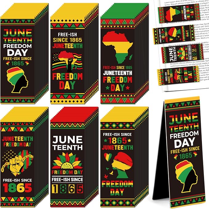 Haooryx Juneteenth Magnetic Bookmark - 72Pcs Black History Month Bookmark Magnetic Page Marker Page Clip for African American BHM Celebration Gift Party Decoration School Student Reward Teacher Supply
