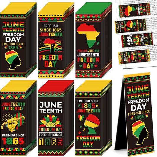 Haooryx Juneteenth Magnetic Bookmark - 72Pcs Black History Month Bookmark Magnetic Page Marker Page Clip for African American BHM Celebration Gift Party Decoration School Student Reward Teacher Supply