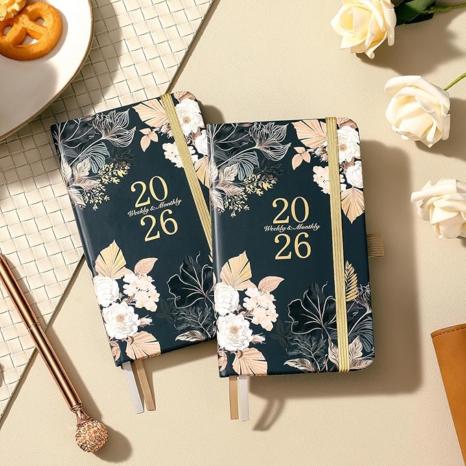 2026 Planner - 2026 Pocket Planner, Jan. 2026 - Dec. 2026, 6.2''×3.9''(A6 Size), 12 Months 2026 Small Calendar Planner, Hardcover, Pen holder, 2 Book Marks, Inner Pocket