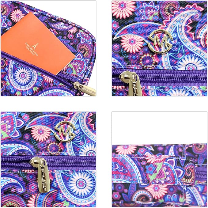 G-LEAF Bible Cover Case/Book Cover, Bible Case for Women Girls, Bible Cover Bags Floral Pattern With Handle Fits for Standard Size Bible, 9.5x6.7x2.5 In