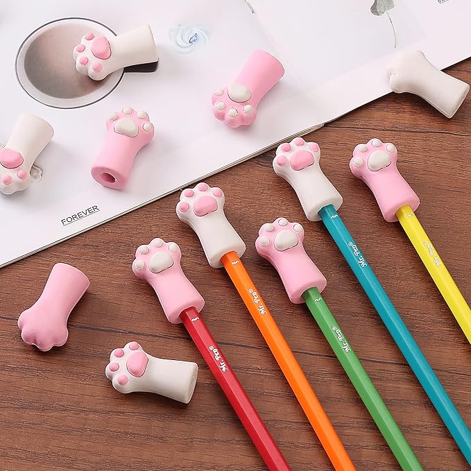 Mr. Pen- Cat Paw Top Eraser, 12 Pack, Cute Erasers for Kids, Pencil Erasers Toppers, Fun Eraser
