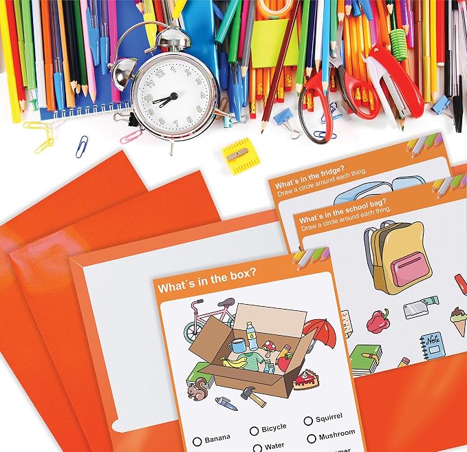Better Office Products 2 Pocket Glossy Laminated Paper Folders, Letter Size, Orange Paper Portfolios, Box of 25 Orange Folders